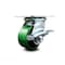 Service Caster 4 Inch Heavy Duty Green Poly on Cast Iron Caster with Roller Bearing and Brake SCC-35S420-PUR-GB-SLB - alternate 1